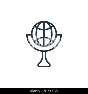 Globe outline vector icon. Thin line black globe icon, flat vector simple element illustration from editable furniture concept isolated stroke on whit Stock Vector