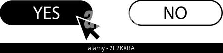 Arrow with button Yes and No. Vector illustration Stock Vector