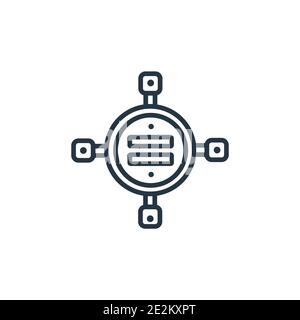 Big data scientist outline vector icon. Thin line black big data scientist icon, flat vector simple element illustration from editable general concept Stock Vector