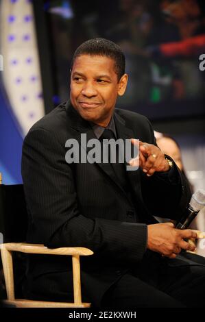 Denzel Washington promotes his new film 'Book Of Eli during' the taping of BETs 106 & Park in New York City, NY, USA on January 14, 2010.Photo by Mehdi Taamallah/Elevation Photos/ABACAPRESS.COM Stock Photo