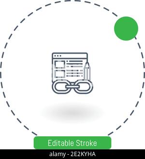link vector icon editable stroke outline icons for web and mobile Stock Vector