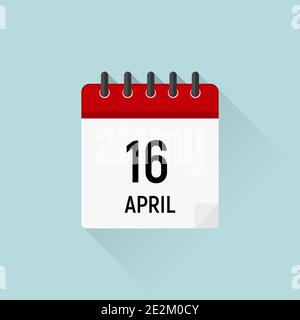 April 16 Easter. Calendar icon. Holidays in April. Eps10 Stock Vector