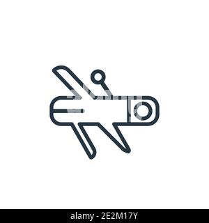 Multitool outline vector icon. Thin line black multitool icon, flat vector simple element illustration from editable free time concept isolated stroke Stock Vector