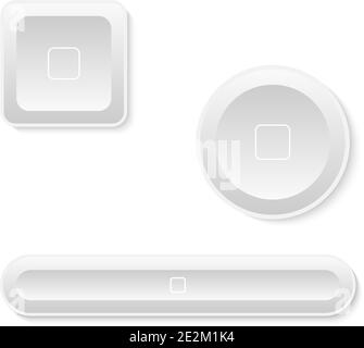 White button set four your web design Stock Vector