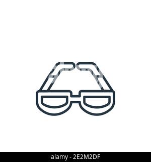 Ar glasses outline vector icon. Thin line black ar glasses icon, flat vector simple element illustration from editable future technology concept isola Stock Vector
