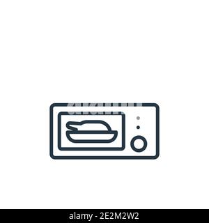 Microwave outline vector icon. Thin line black microwave icon, flat vector simple element illustration from editable furniture concept isolated stroke Stock Vector