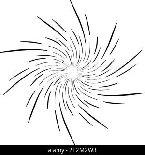 Linear drawing of rays of the sun in vintage style. Stock Vector