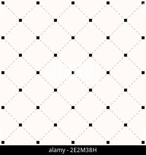 Square black. Empty and filled squares. The grid of intersecting lines. Abstract seamless pattern with squares Stock Vector