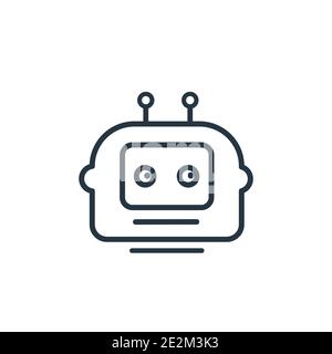 Chat bot outline vector icon. Thin line black chat bot icon, flat vector simple element illustration from editable general concept isolated stroke on Stock Vector