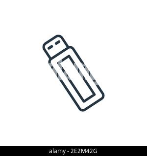 Pendrive outline vector icon. Thin line black pendrive icon, flat vector simple element illustration from editable electronic devices concept isolated Stock Vector