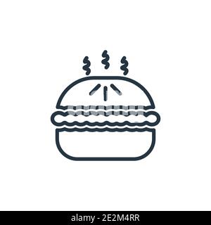 Pie outline vector icon. Thin line black pie icon, flat vector simple element illustration from editable gastronomy concept isolated stroke on white b Stock Vector