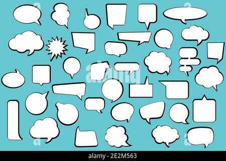 Set comic Stickers of comic speech bubbles Stock Vector