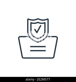 Secure shopping outline vector icon. Thin line black secure shopping icon, flat vector simple element illustration from editable ecommerce concept iso Stock Vector