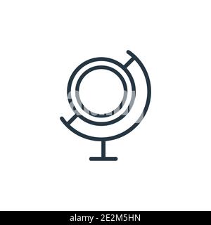 World map outline vector icon. Thin line black world map icon, flat vector simple element illustration from editable education concept isolated stroke Stock Vector
