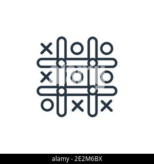 Tic tac toe outline vector icon. Thin line black tic tac toe icon, flat vector simple element illustration from editable entertainment concept isolate Stock Vector