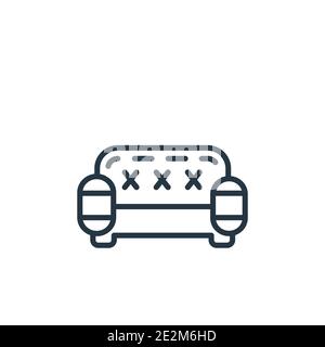 Couch outline vector icon. Thin line black couch icon, flat vector simple element illustration from editable furniture & household concept isolated st Stock Vector