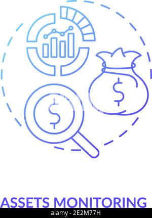 Assets monitoring concept icon Stock Vector