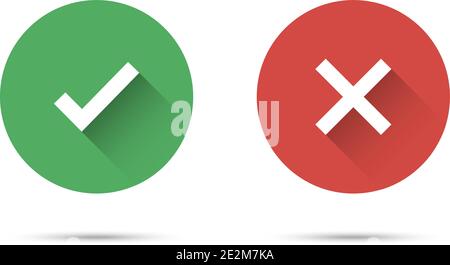 Check Mark with shadow in flat style Stock Vector