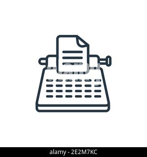 Typewriter outline vector icon. Thin line black typewriter icon, flat vector simple element illustration from editable electronic devices concept isol Stock Vector