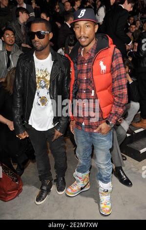 US singer Kanye West and US RnB singer & producer Pharrell Williams attend Louis  Vuitton Men's Spring-Summer 2009 collection in Paris, France on June 26,  2008. Photo by Nebinger-Taamallah/ABACAPRESS.COM Stock Photo 
