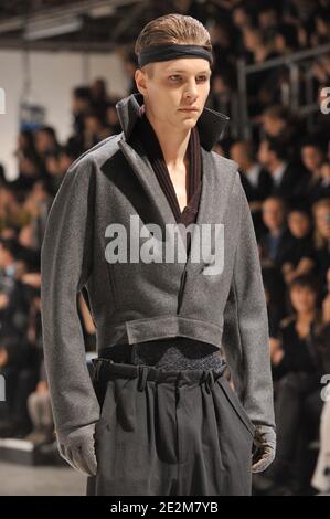 A model wears a creation as part of Lanvin Men's fashion fall winter 2010-11 collection presented during the Paris Men's Fashion Week, in Paris, France, on January 24, 2010. Photo by Thierry Orban/ABACAPRESS.COM Stock Photo