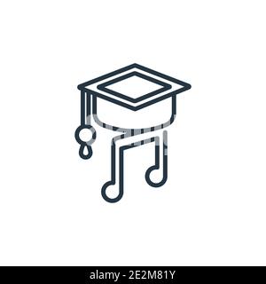 Graduation's music outline vector icon. Thin line black graduation's music icon, flat vector simple element illustration from editable education conce Stock Vector