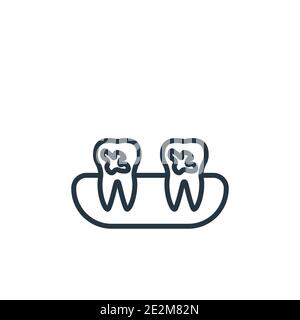 Dental plaque outline vector icon. Thin line black dental plaque icon, flat vector simple element illustration from editable dentist concept isolated Stock Vector
