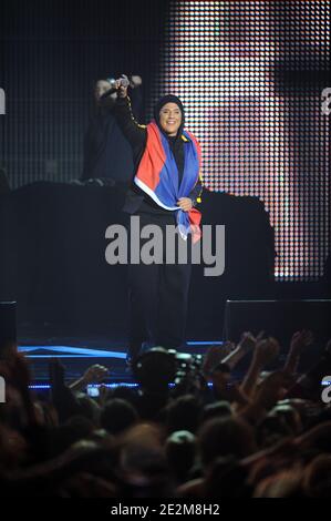 Diam's performs during the charity concert for Haiti to benefit ' Fondation De France' association held at th Zenith Hall in Paris, France on January 24, 2010. Photo by Thierry Orban/ABACAPRESS.COM 'Each picture used from ABACAPRESS will help Haiti through the Fondation de France' Stock Photo