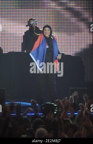 Diam's performs during the charity concert for Haiti to benefit ' Fondation De France' association held at th Zenith Hall in Paris, France on January 24, 2010. Photo by Thierry Orban/ABACAPRESS.COM 'Each picture used from ABACAPRESS will help Haiti through the Fondation de France' Stock Photo