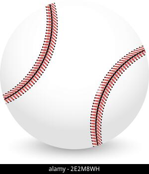 Baseball ball icon in flat design with shadow. Vector illustration Stock Vector
