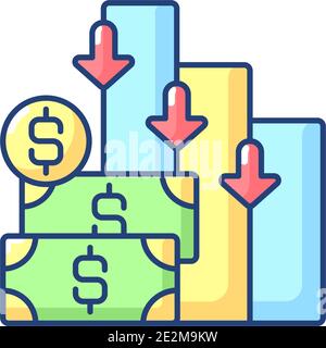 Costs RGB color icon Stock Vector