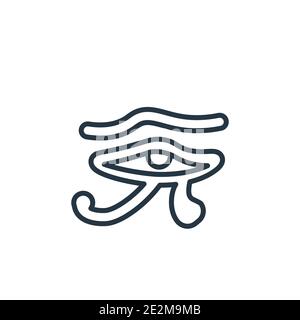 Hieroglyph outline vector icon. Thin line black hieroglyph icon, flat vector simple element illustration from editable desert concept isolated stroke Stock Vector