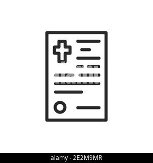 Death certificate color line icon. Isolated vector element. Stock Vector