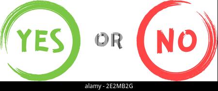 Yes or No brush signs. Symbols YES or NO Stock Vector