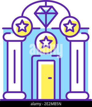 Upscale pawnshops RGB color icon Stock Vector