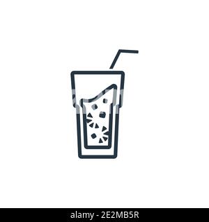 Cuba libre outline vector icon. Thin line black cuba libre icon, flat vector simple element illustration from editable drinks concept isolated stroke Stock Vector