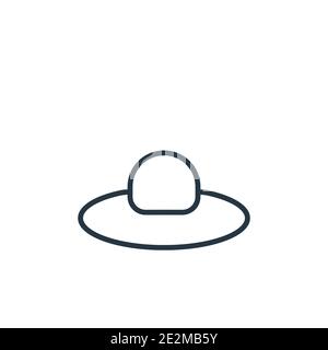 Round hat outline vector icon. Thin line black round hat icon, flat vector simple element illustration from editable fashion concept isolated on white Stock Vector