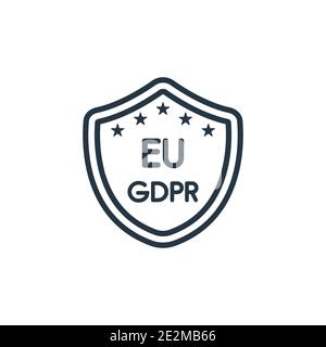 Eu outline vector icon. Thin line black eu icon, flat vector simple element illustration from editable gdpr concept isolated stroke on white backgroun Stock Vector