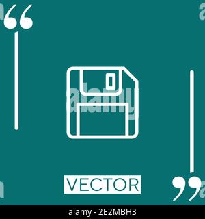 floppy disk vector icon Linear icon. Editable stroke line Stock Vector
