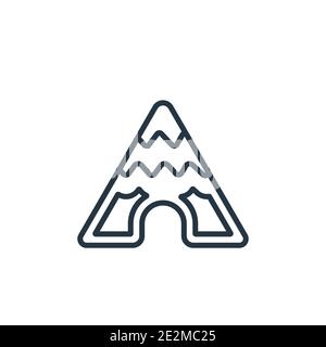 Tepee outline vector icon. Thin line black tepee icon, flat vector simple element illustration from editable desert concept isolated stroke on white b Stock Vector