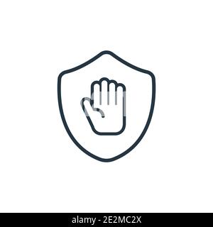 Right to objection outline vector icon. Thin line black right to objection icon, flat vector simple element illustration from editable gdpr concept is Stock Vector