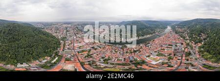 360 panoramic view of Hedeilberg old town in Germany Stock Photo