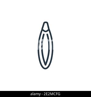 Courgette outline vector icon. Thin line black courgette icon, flat vector simple element illustration from editable fruits concept isolated stroke on Stock Vector