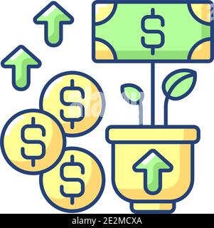 Revenue RGB color icon Stock Vector