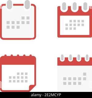 Set calendar icon in flat style. Calendar symbol for your web site design, logo, app, UI. Stock Vector