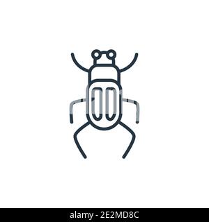 Scarab outline vector icon. Thin line black scarab icon, flat vector simple element illustration from editable desert concept isolated stroke on white Stock Vector