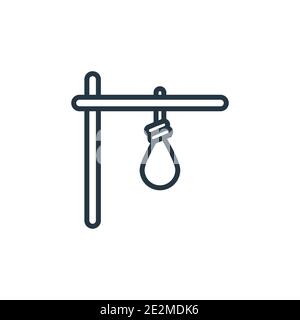 Gibbet outline vector icon. Thin line black gibbet icon, flat vector simple element illustration from editable wild west concept isolated stroke on wh Stock Vector