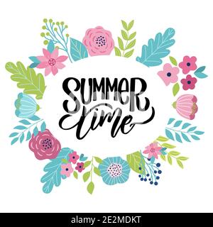 Holiday card with a flowers - summer time Stock Vector