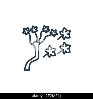 Wind bending tree outline vector icon. Thin line black wind bending tree icon, flat vector simple element illustration from editable ecology concept i Stock Vector