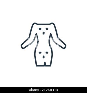 Long sleeve flowy dress outline vector icon. Thin line black long sleeve flowy dress icon, flat vector simple element illustration from editable fashi Stock Vector